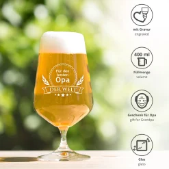 Bierglas mit Gravur für den besten Opa