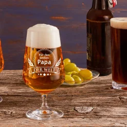 Bierglas mit Gravur für den besten Papa