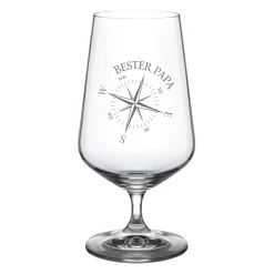 Bierglas mit Gravur für Papa - Kompass