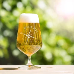 Bierglas mit Gravur für Papa - Kompass