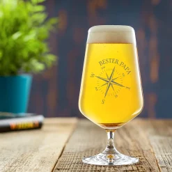 Bierglas mit Gravur für Papa - Kompass