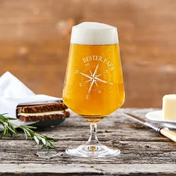 Bierglas mit Gravur für Papa - Kompass