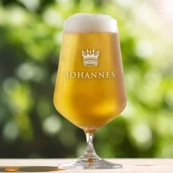Bierglas mit Gravur - König Krone