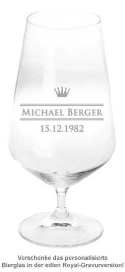 Bierglas mit Gravur - Royal