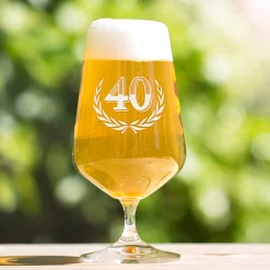 Bierglas mit Gravur zum 40. Geburtstag