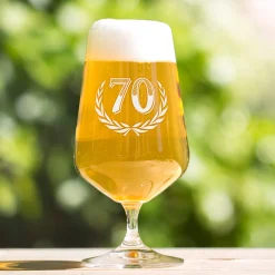 Bierglas mit Gravur zum 70. Geburtstag