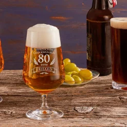 Bierglas zum 80. Geburtstag