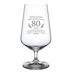 Bierglas zum 80. Geburtstag