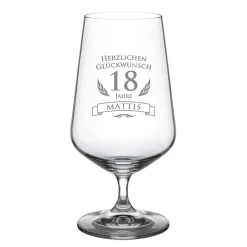 Bierglas zum 18. Geburtstag
