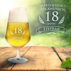 Bierglas zum 18. Geburtstag