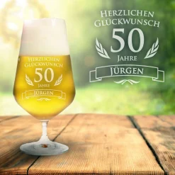 Bierglas zum 50. Geburtstag