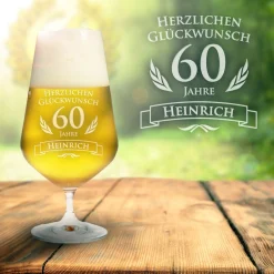 Bierglas zum 60. Geburtstag
