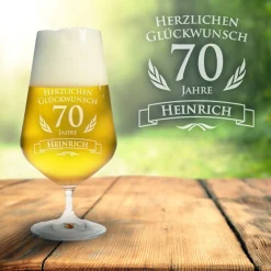 Bierglas zum 70. Geburtstag