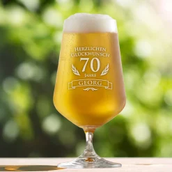 Bierglas zum 70. Geburtstag