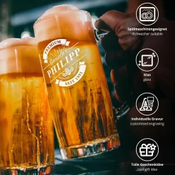 Bierkrug mit Gravur - Premium Genießer