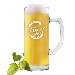 Bierkrug mit Gravur - Premium Genießer
