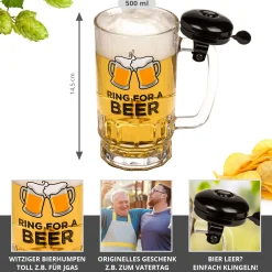Bierkrug mit Klingel