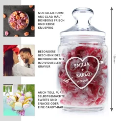 Bonbonglas mit Gravur - Amors Pfeil