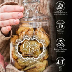 Bonbonglas mit Gravur - Glück im Glas
