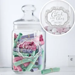 Bonbonglas mit Gravur - Glück im Glas
