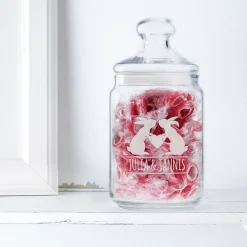 Bonbonglas mit Gravur - Hasenpärchen