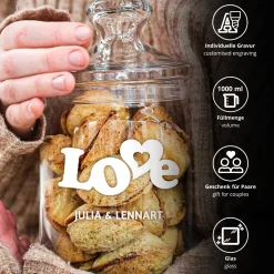 Bonbonglas mit Gravur - Love