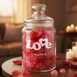 Bonbonglas mit Gravur - Love