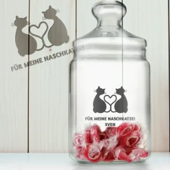 Bonbonglas mit Gravur - Naschkatze