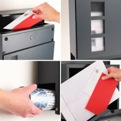Briefkasten mit Fenstern Anthrazit