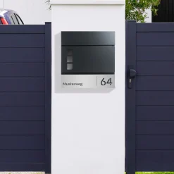Briefkasten mit Fenstern Anthrazit