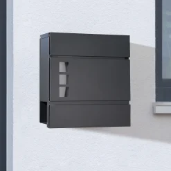 Briefkasten mit Fenstern Anthrazit