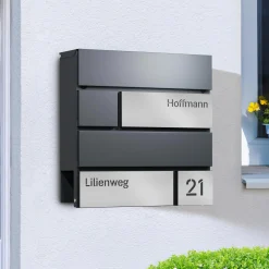 Briefkasten mit Kacheln Anthrazit