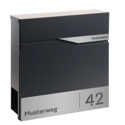 Briefkasten mit Zeitungsfach Anthrazit