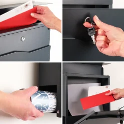 Briefkasten mit Zeitungsfach Anthrazit