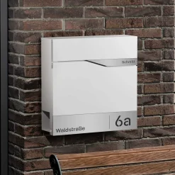 Briefkasten mit Zeitungsfach Weiß