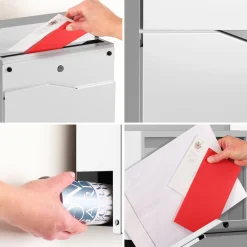 Briefkasten mit Zeitungsfach Weiß