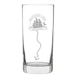 Cocktailglas mit Gravur für Opa - Segelschiff