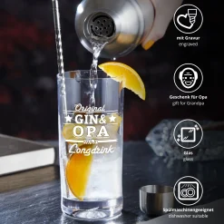 Cocktailglas mit Gravur für Opa - Gin