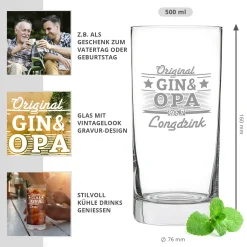 Cocktailglas mit Gravur für Opa - Gin