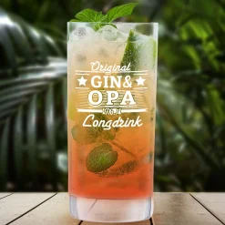 Cocktailglas mit Gravur für Opa - Gin