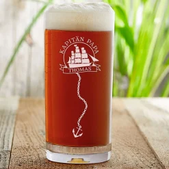 Cocktailglas mit Gravur für Papa - Segelschiff