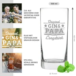Cocktailglas mit Gravur für Papa - Gin