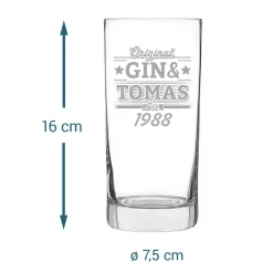 Cocktailglas mit Gravur - Gin