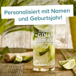 Cocktailglas mit Gravur - Gin