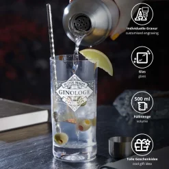 Cocktailglas mit Gravur - Ginologe