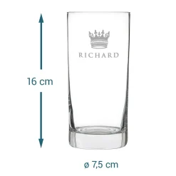 Cocktailglas mit Gravur - König Krone