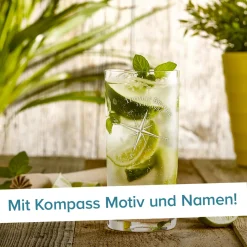 Cocktailglas mit Gravur - Kompass