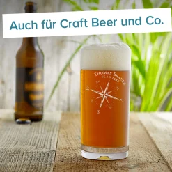 Cocktailglas mit Gravur - Kompass
