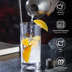 Cocktailglas mit Gravur - Windrose