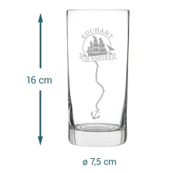 Cocktailglas zum Geburtstag - Segelschiff